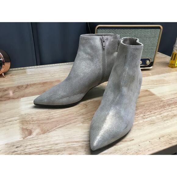 Cordani Vera Pelle Bootie Womens US 6 Gray Glitter Pointed Toe Ankle Kitten Heel - Picture 3 of 5